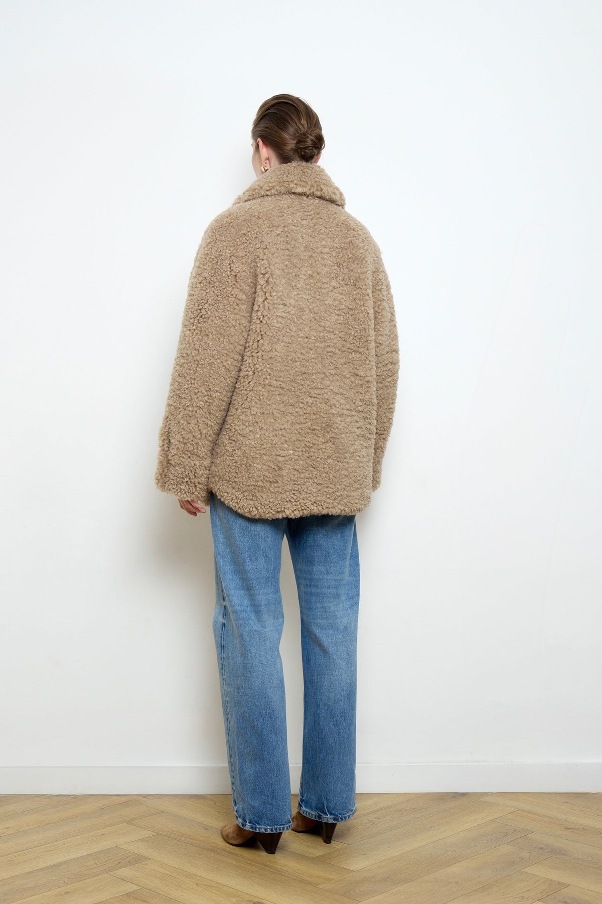 Valery Beige Shearling Faux Fur Coat