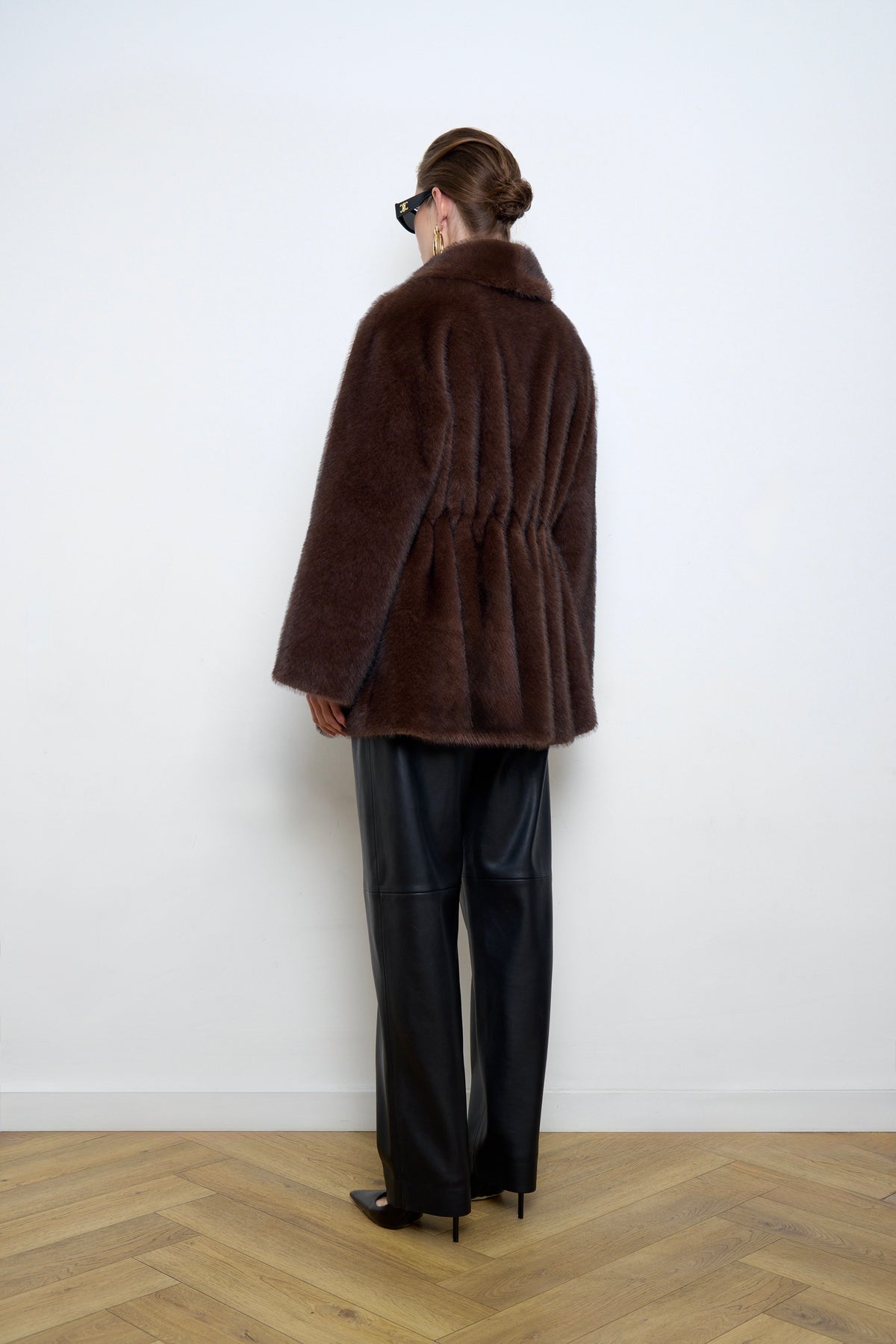 Eva Faux Mink Brown Fur Coat