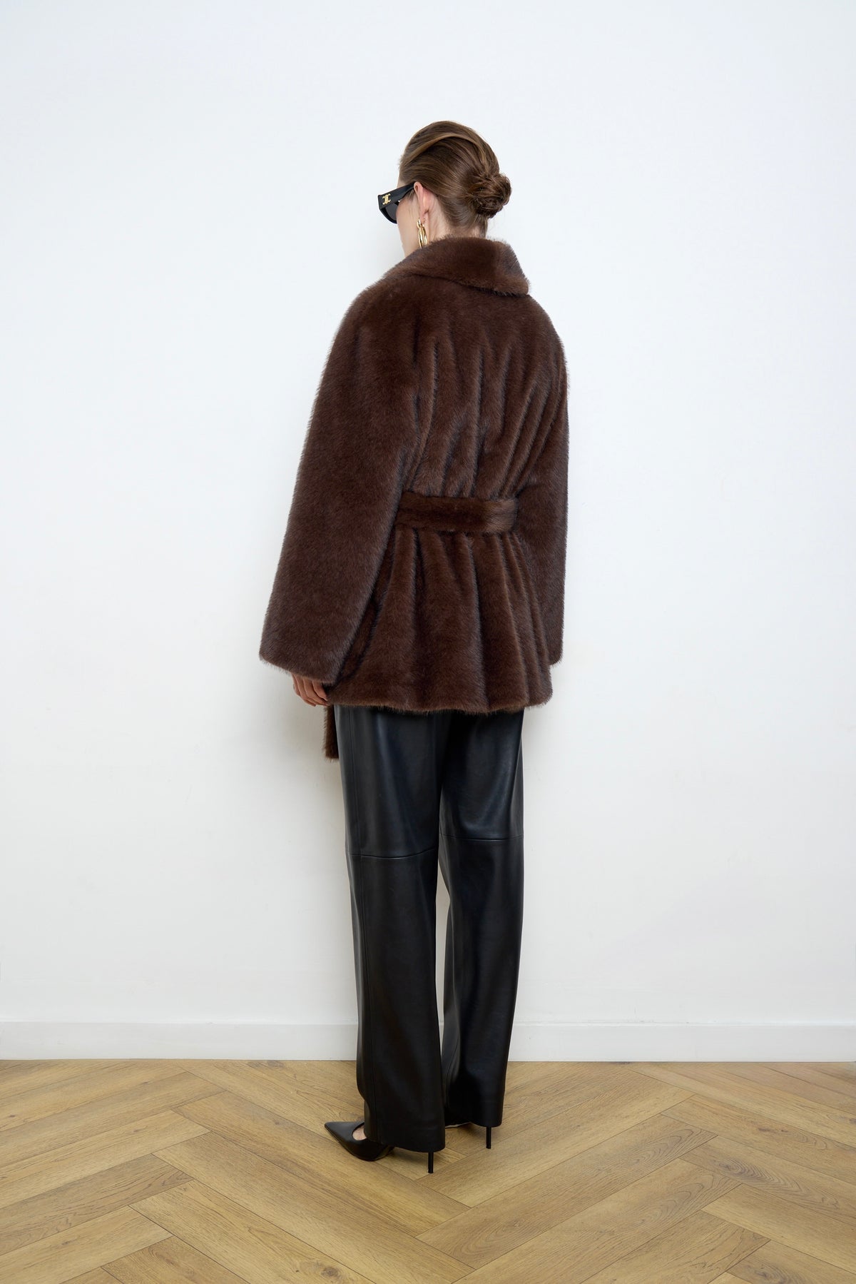 Eva Faux Mink Brown Fur Coat