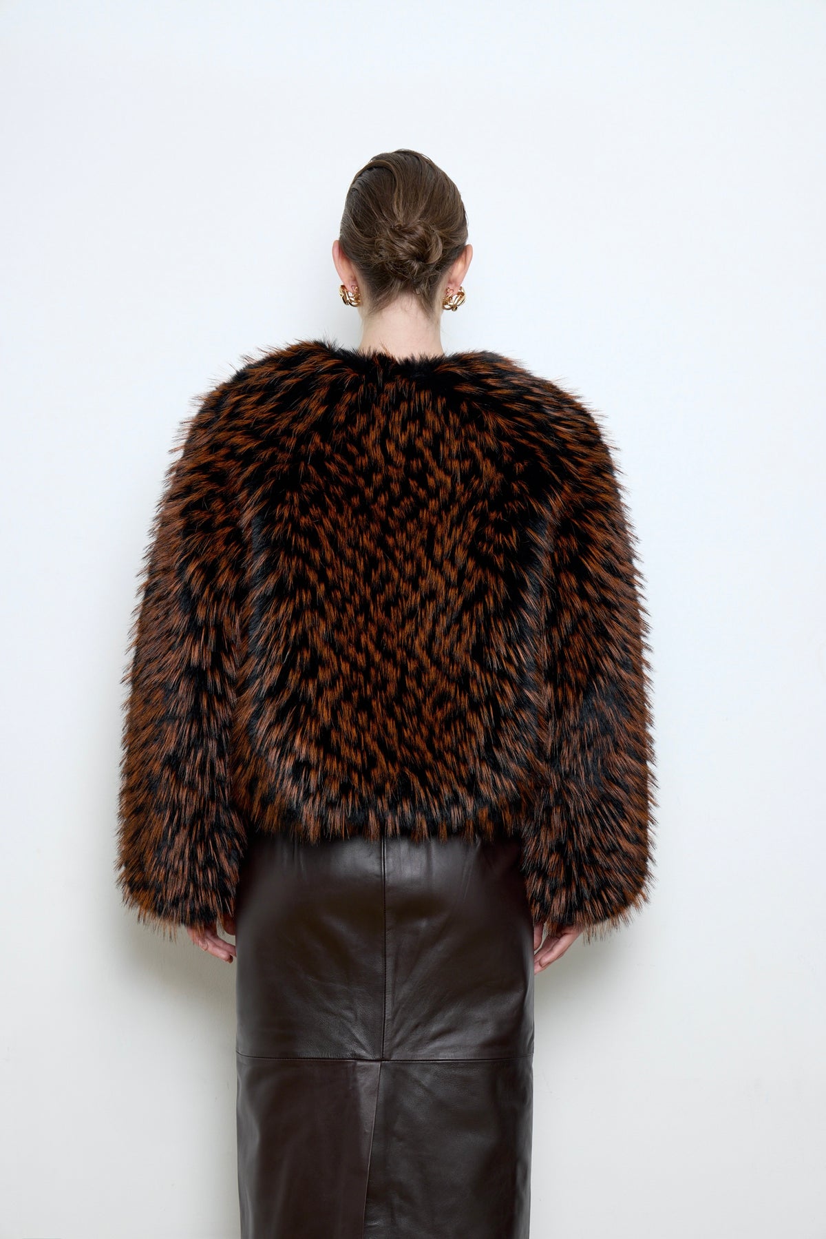 Gilda Bronze Raccoon Faux Fur Bomber