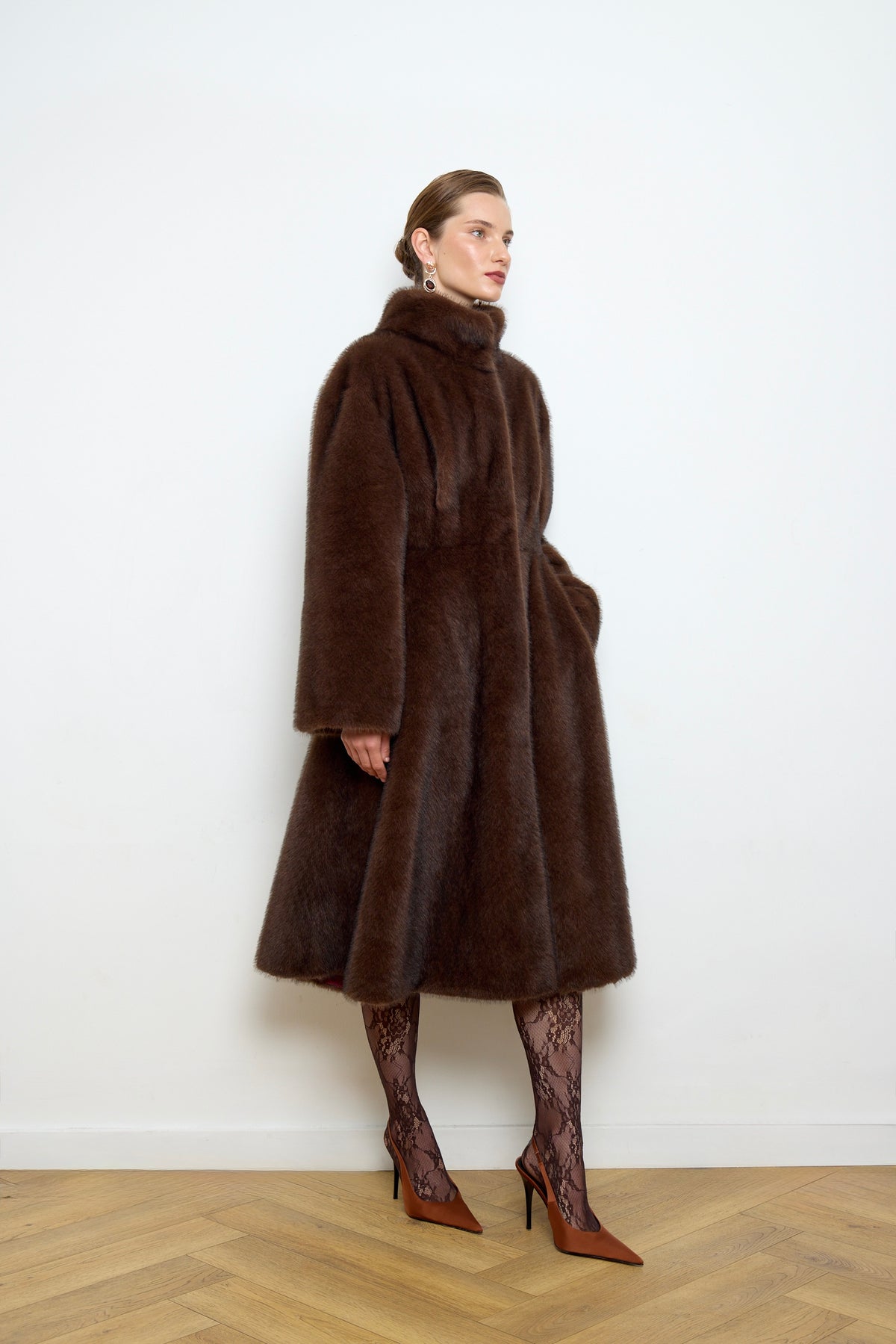 Chloe Faux Mink Fur Coat