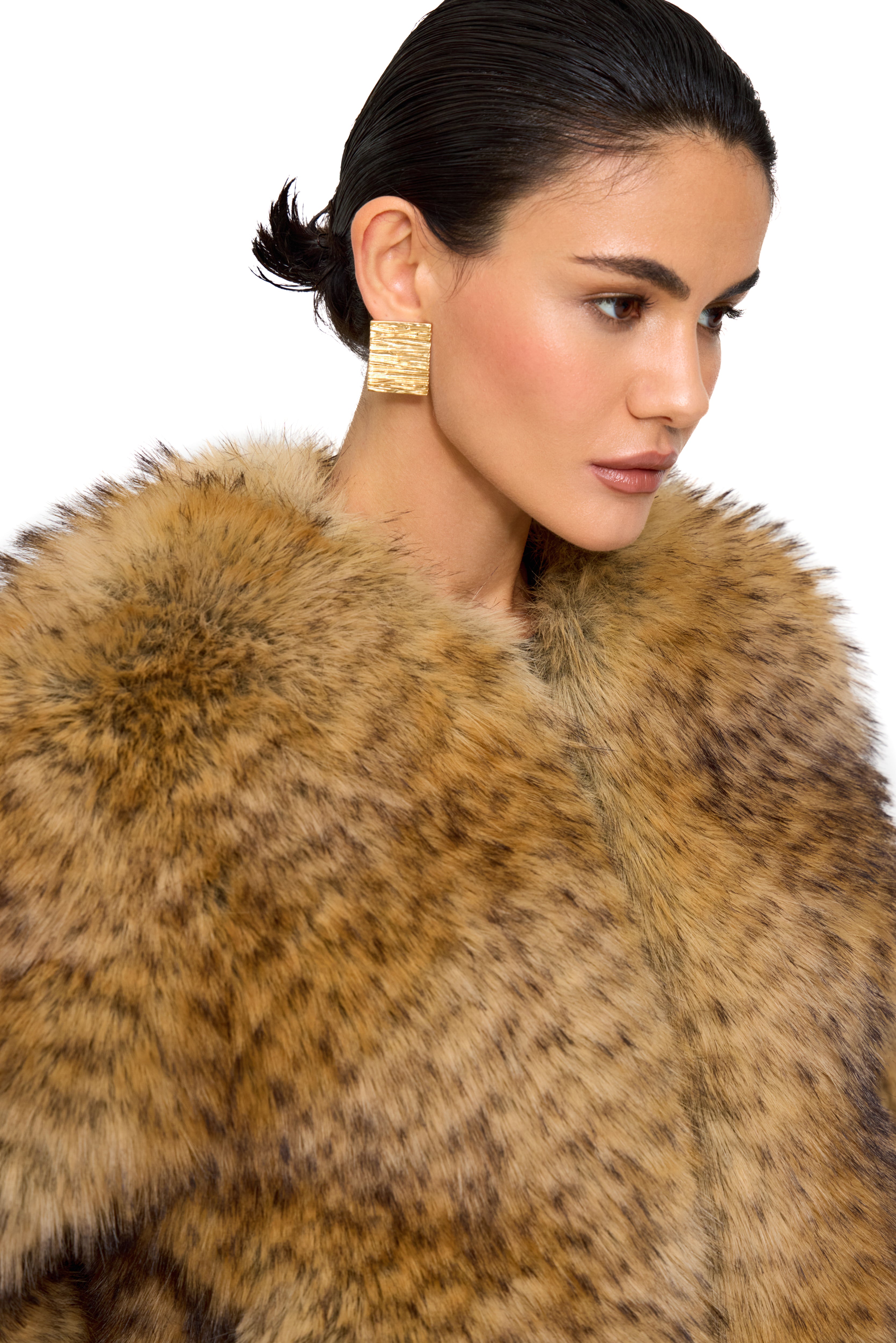 Gilda Brown Racoon Faux Fur Bomber