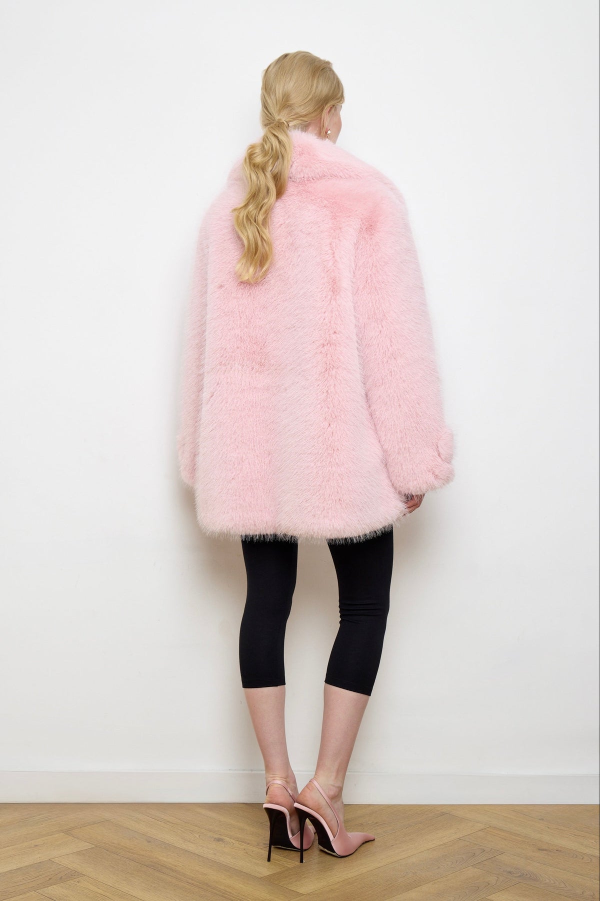 Leonor Snow Hare Faux Fur Coat