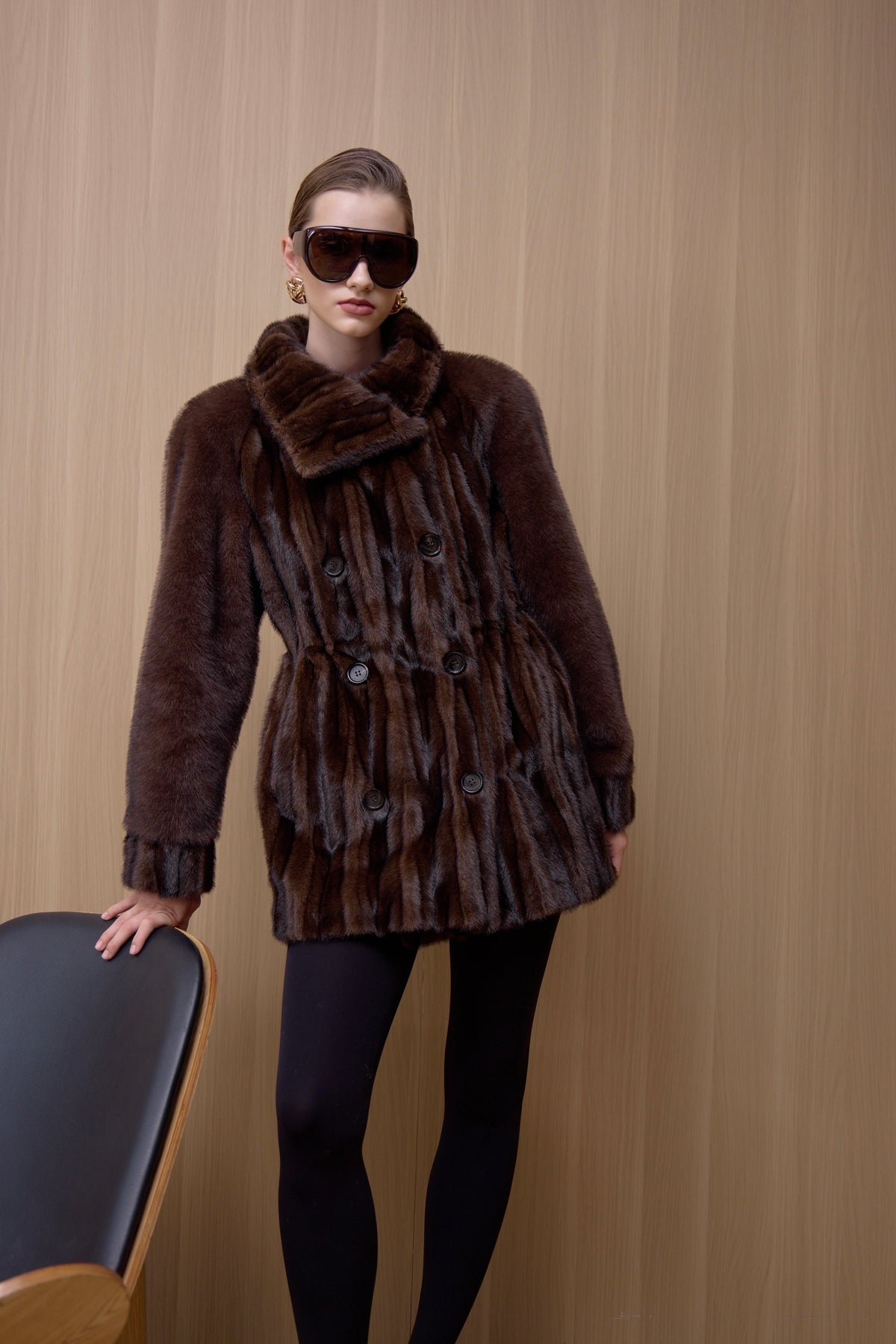 Rosie Patchwork Faux Mink Fur Coat
