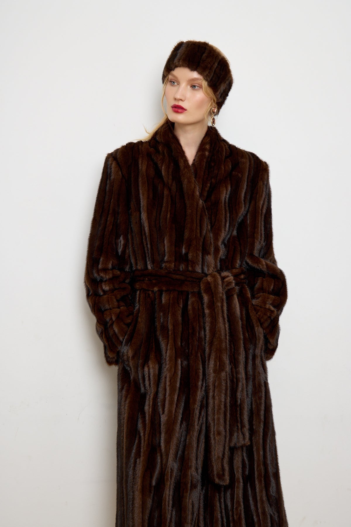 Faux Patchwork Mink Fur Headband