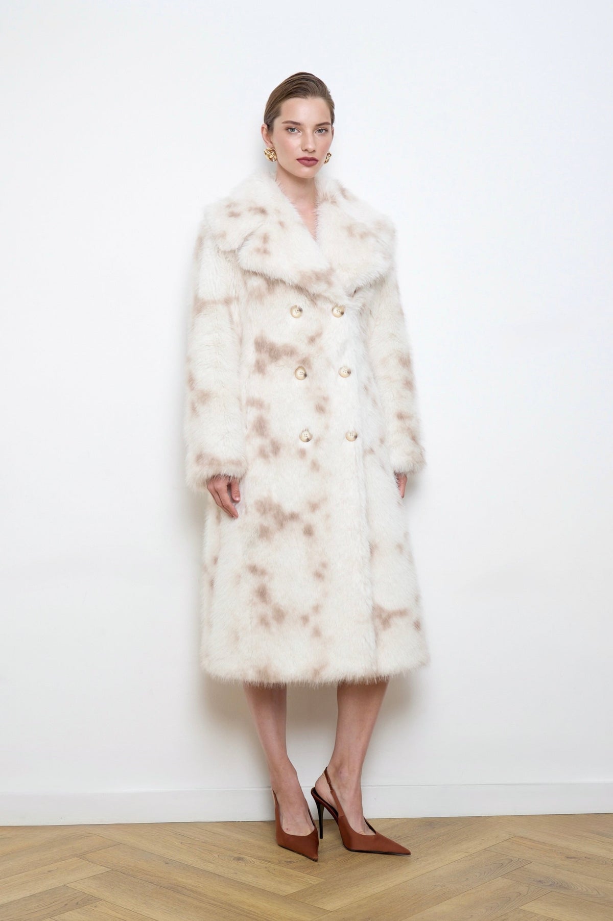 Bea Snow Hare Faux Fur Coat