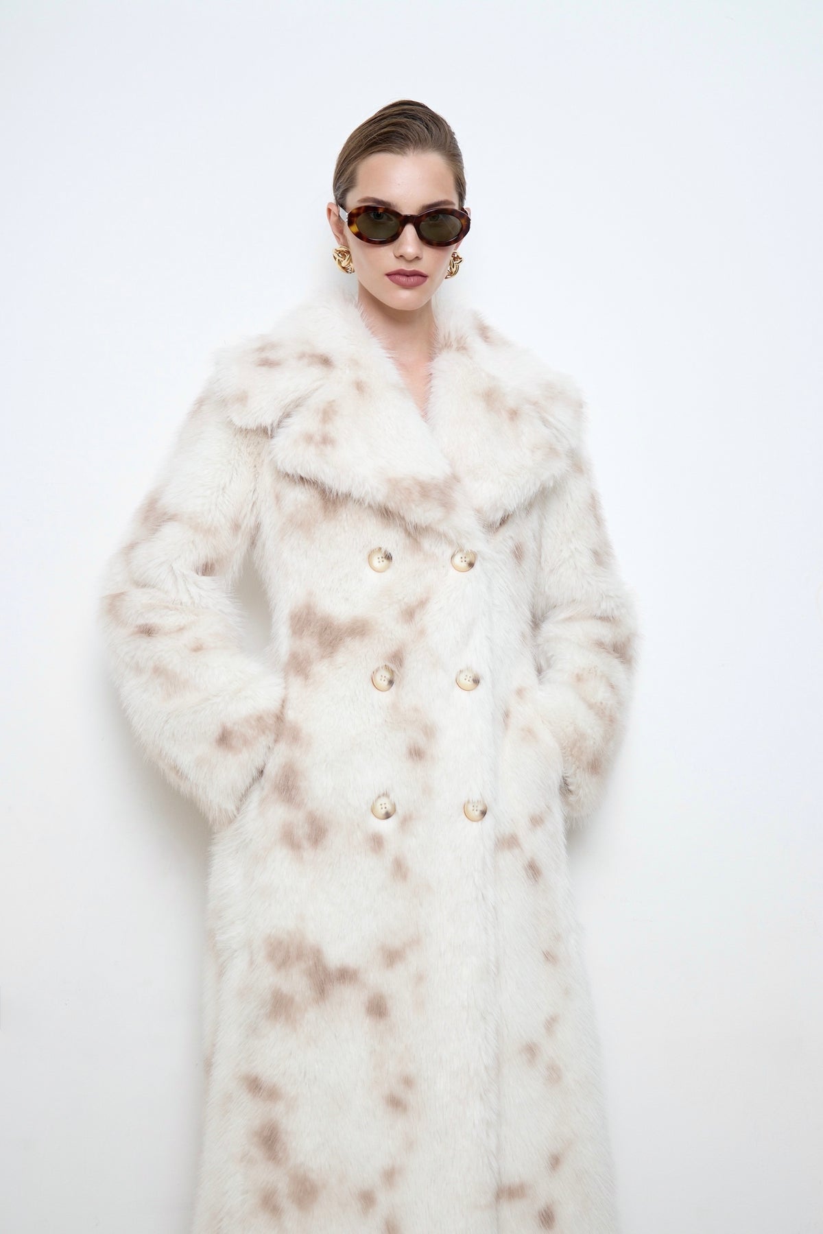 Bea Snow Hare Faux Fur Coat