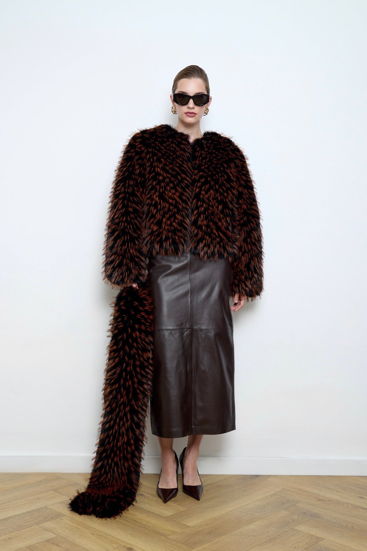 Gilda Bronze Raccoon Faux Fur Bomber