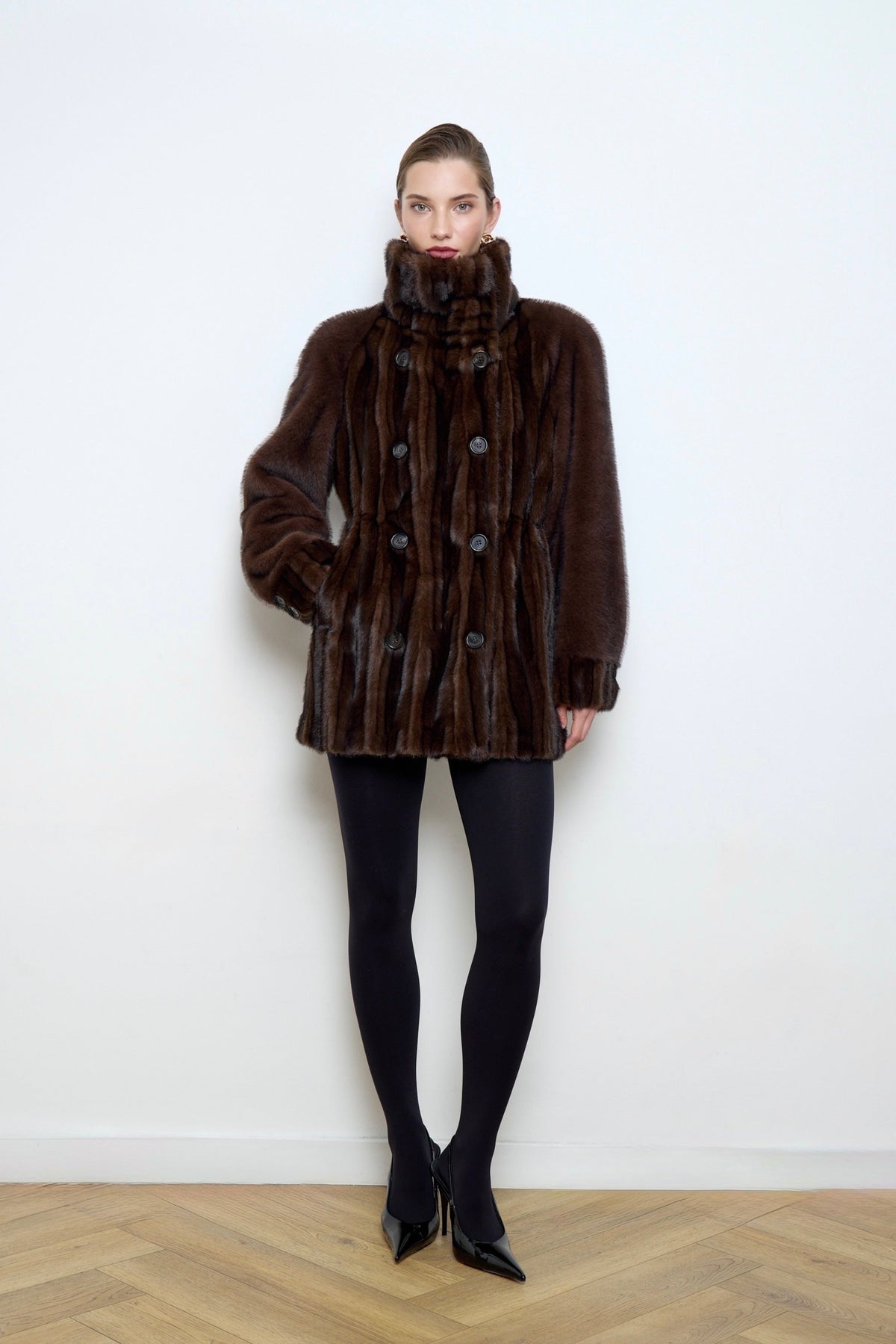 Rosie Patchwork Faux Mink Fur Coat