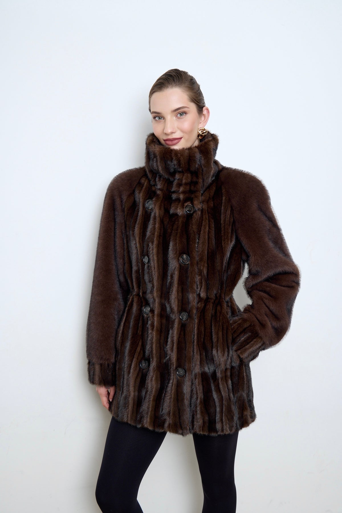 Rosie Patchwork Faux Mink Fur Coat