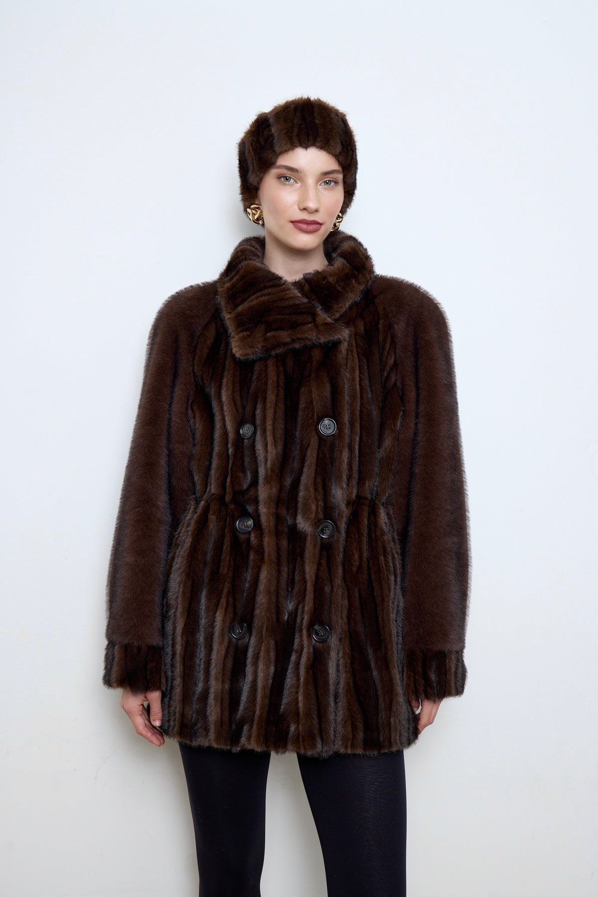 Rosie Patchwork Faux Mink Fur Coat