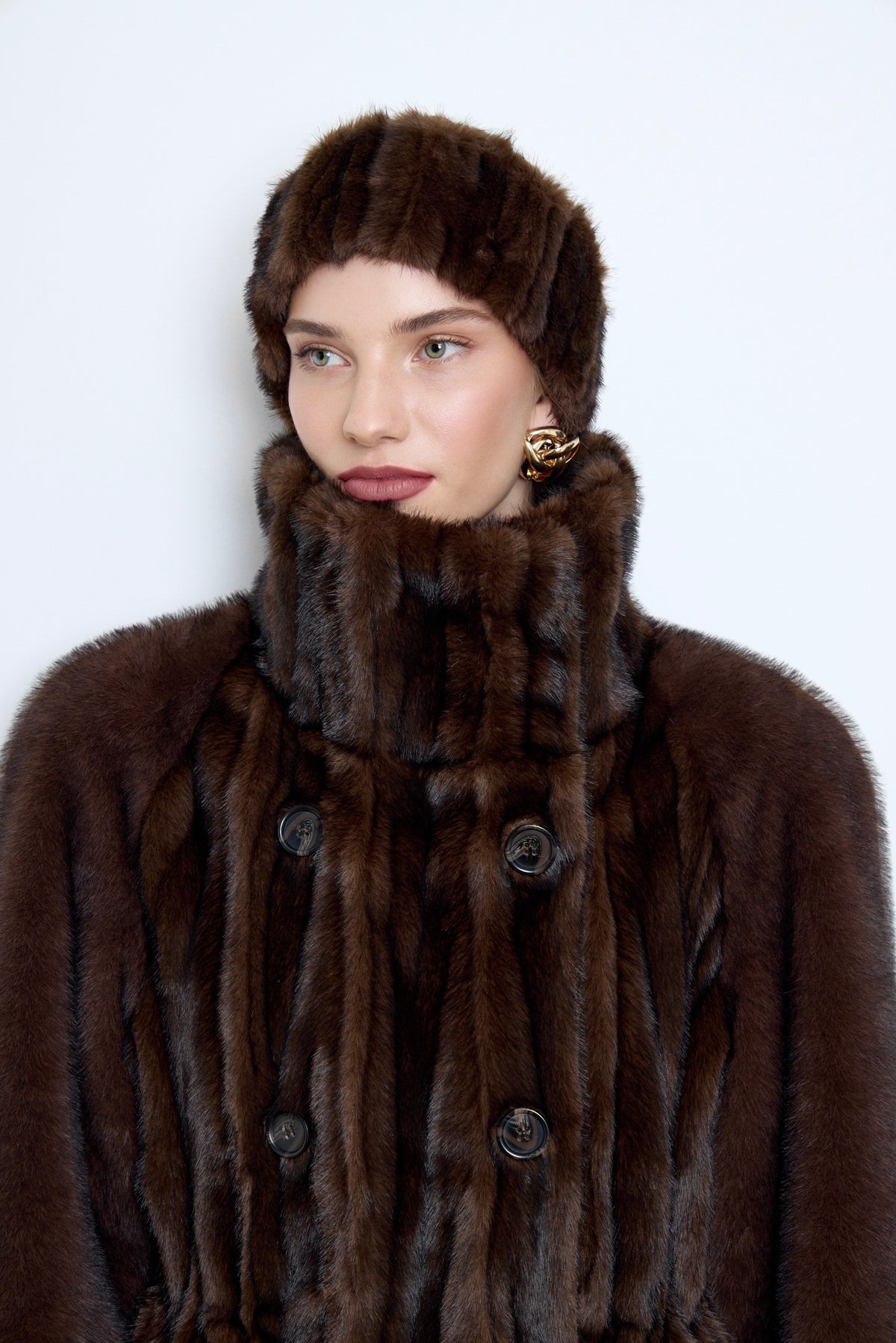 Faux Patchwork Mink Fur Headband