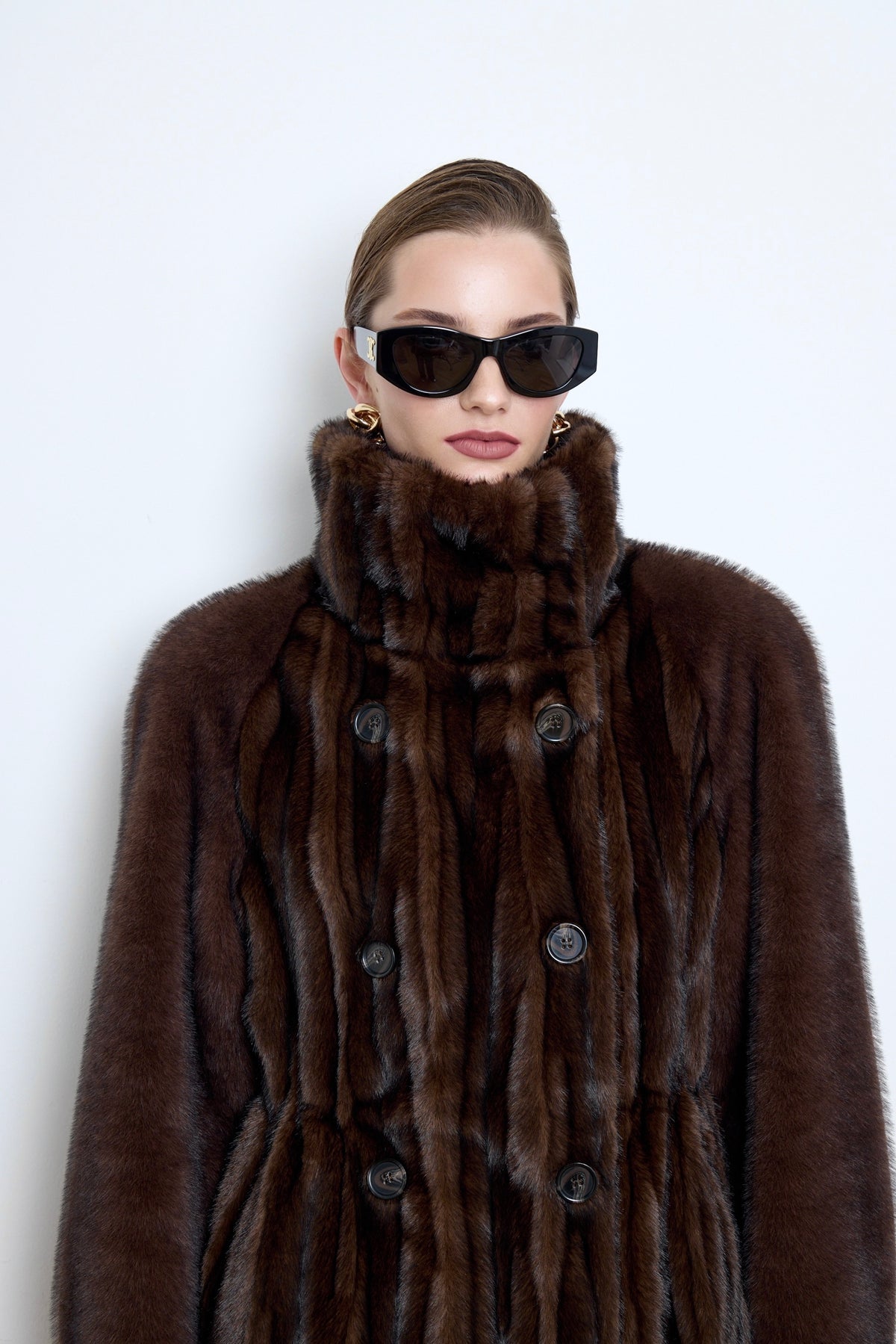 Rosie Patchwork Faux Mink Fur Coat