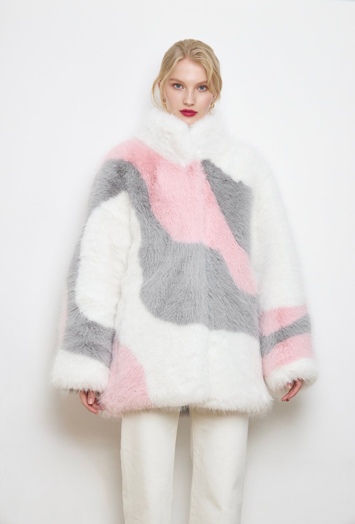 Samantha Snow Hare Faux Fur Coat
