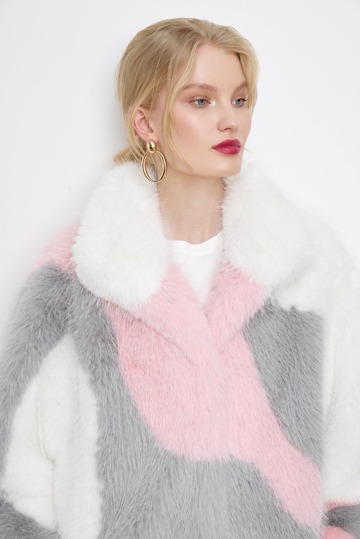 Samantha Snow Hare Faux Fur Coat