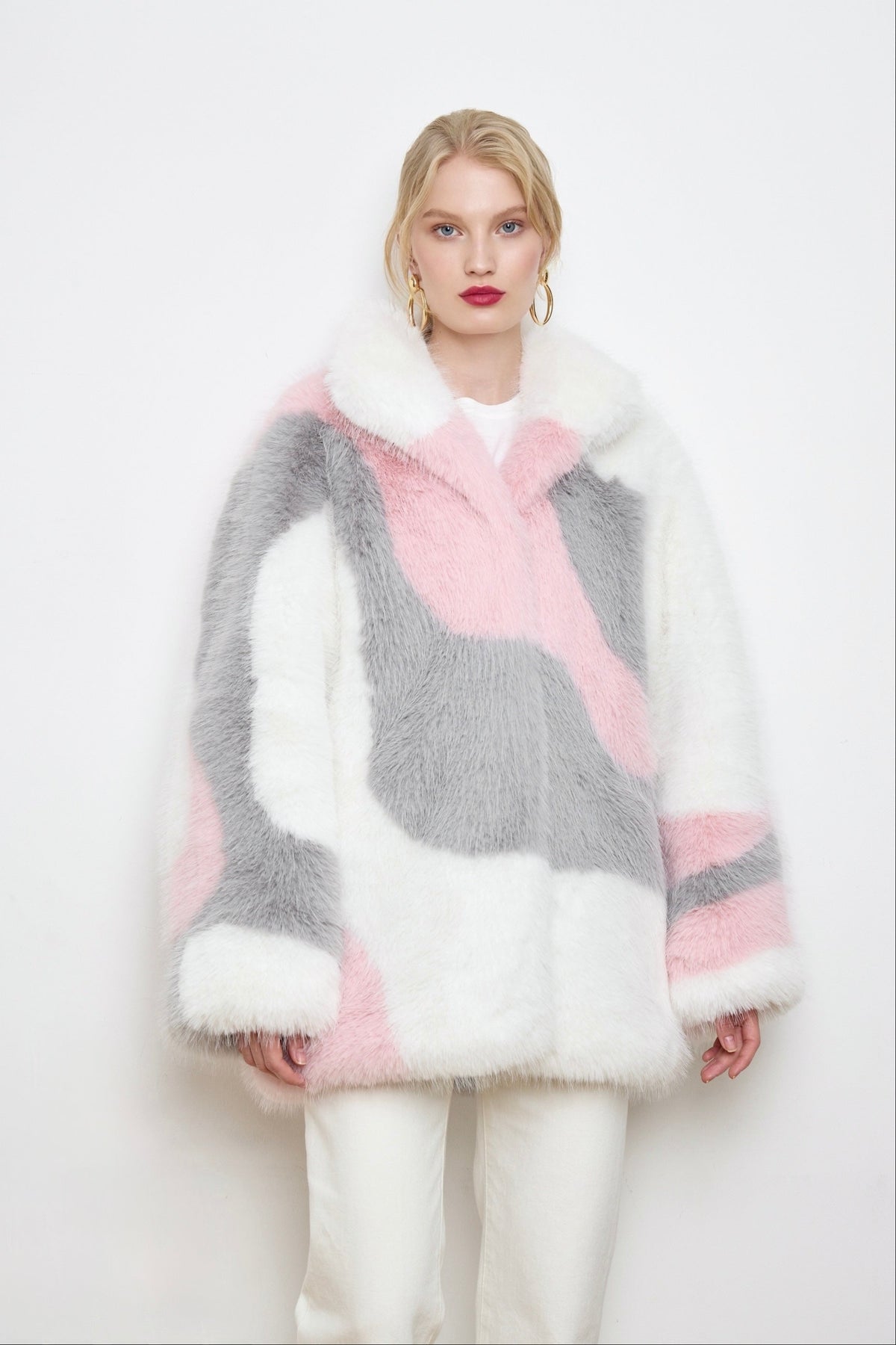 Samantha Snow Hare Faux Fur Coat