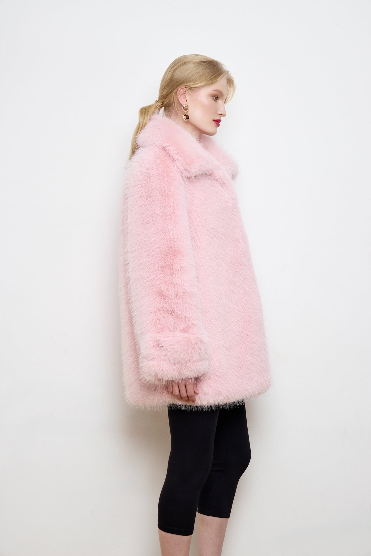 Leonor Snow Hare Faux Fur Coat