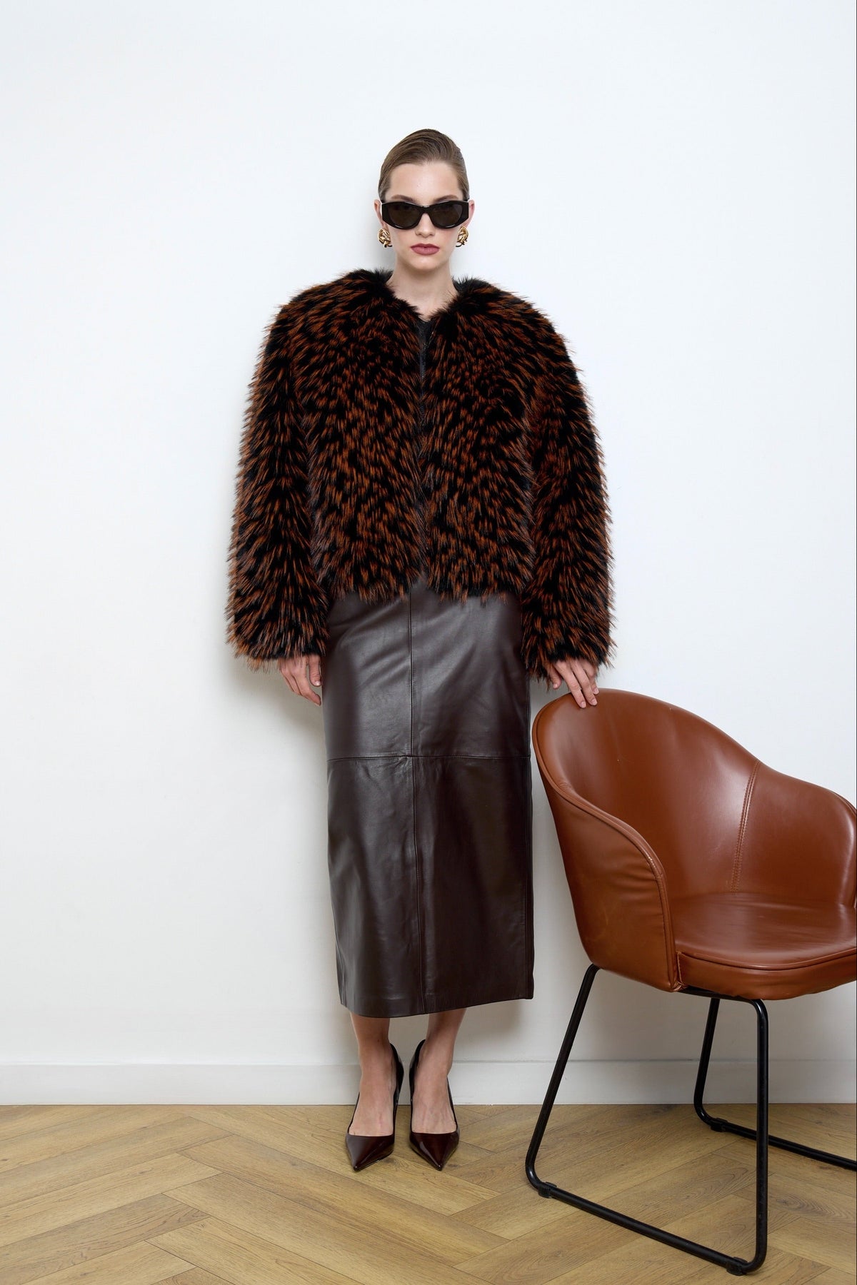 Gilda Bronze Raccoon Faux Fur Bomber