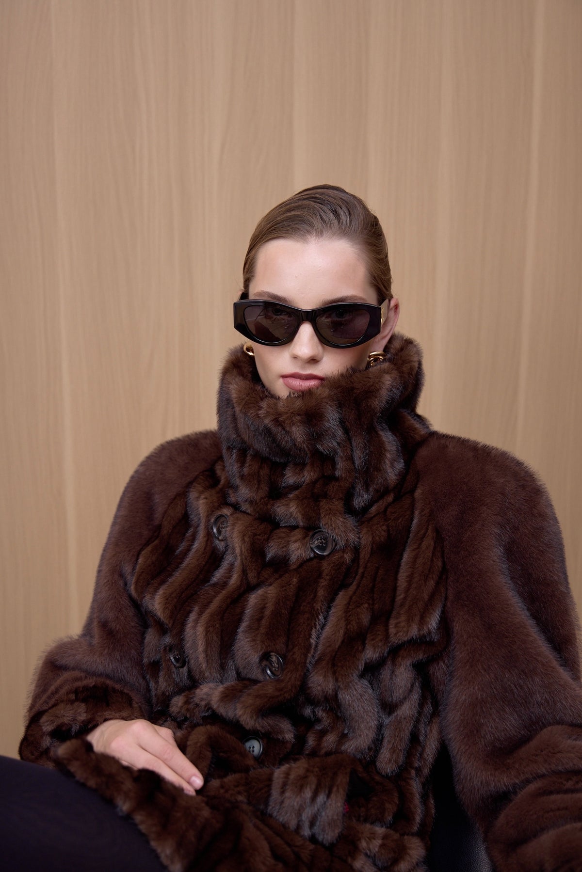 Rosie Patchwork Faux Mink Fur Coat
