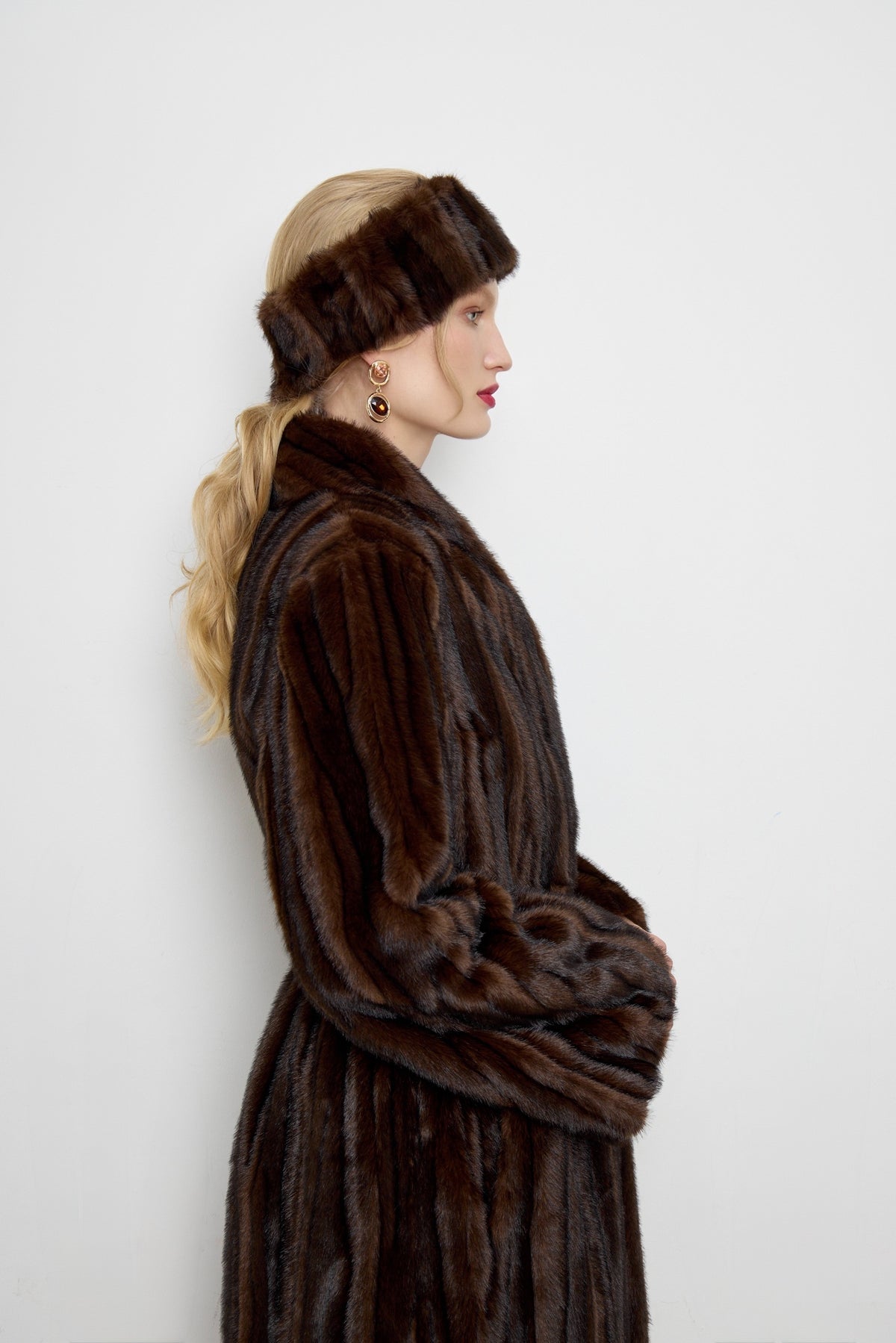 Francesca Patchwork Faux Mink Fur Coat