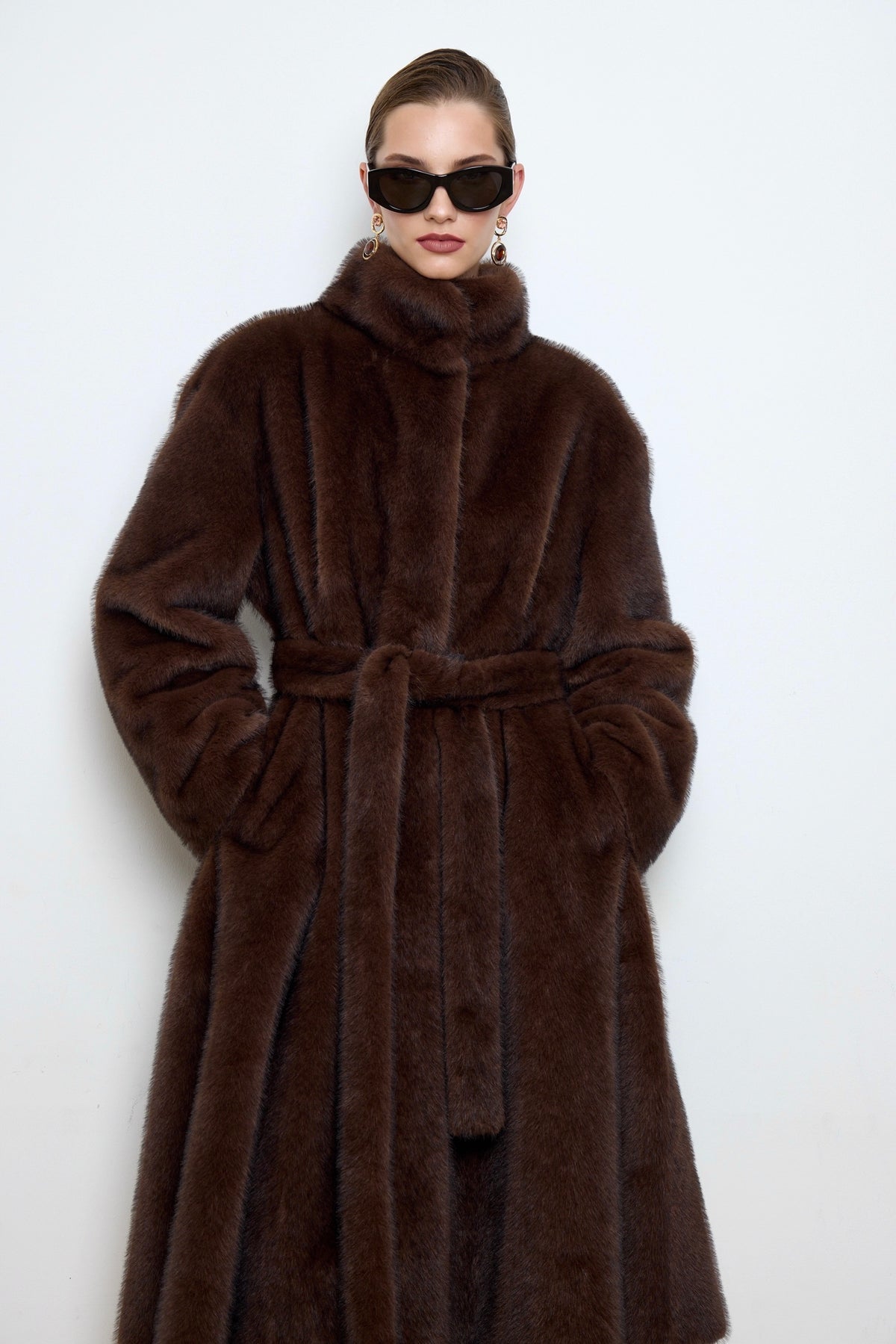 Chloe Faux Mink Fur Coat