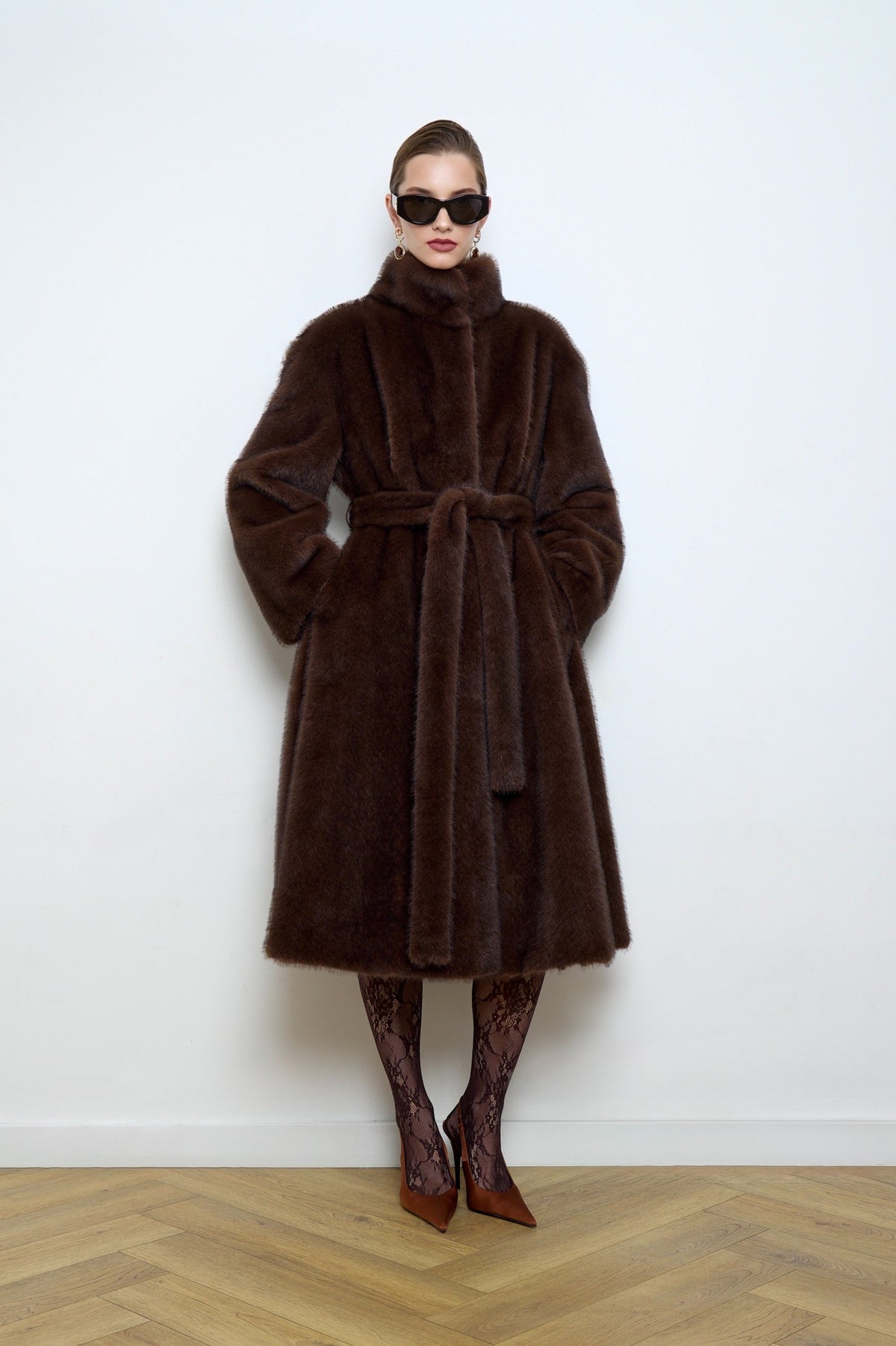 Chloe Faux Mink Fur Coat