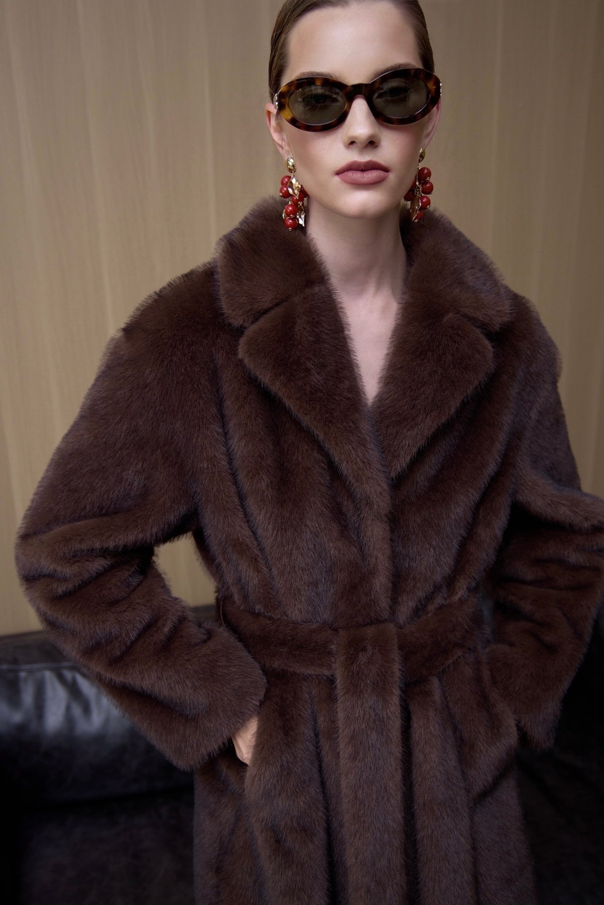 Alissa Faux Mink Fur Coat