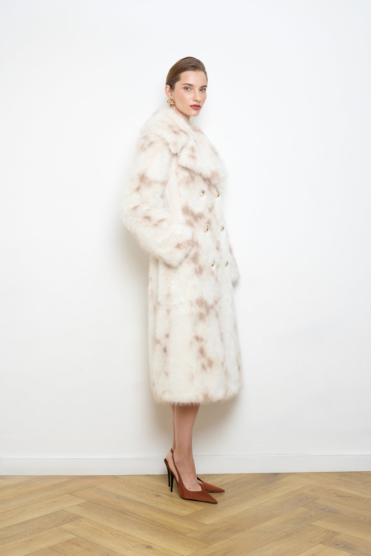 Bea Snow Hare Faux Fur Coat