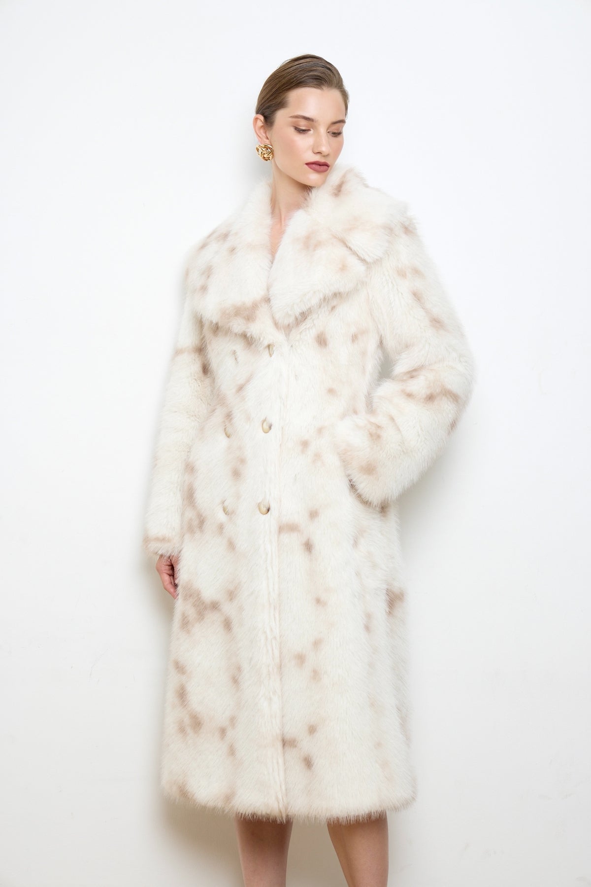 Bea Snow Hare Faux Fur Coat