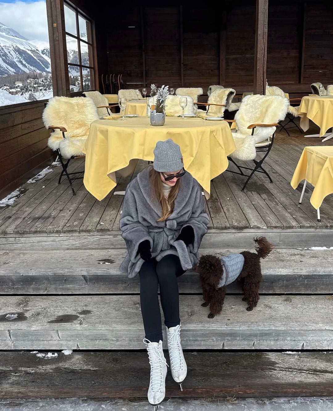 Eva Gray Mink Faux Fur Coat