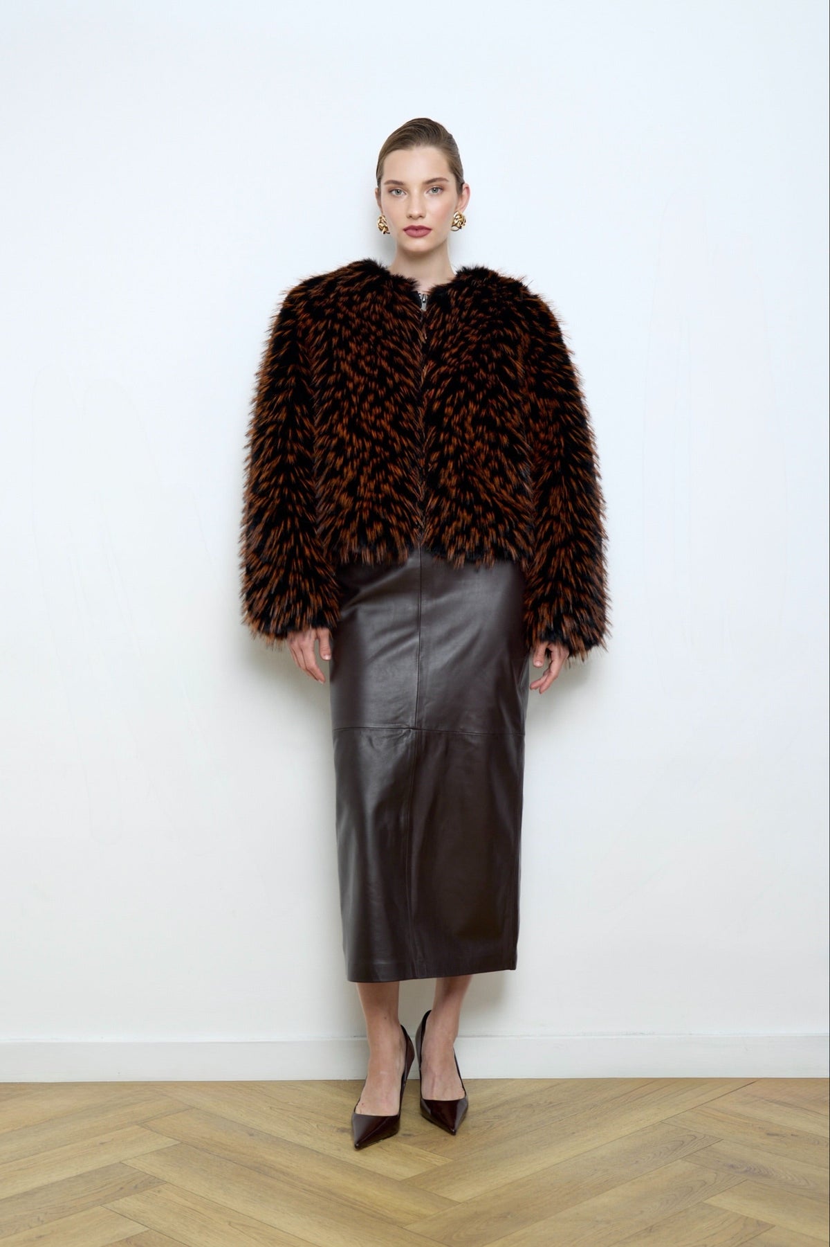 Gilda Bronze Raccoon Faux Fur Bomber