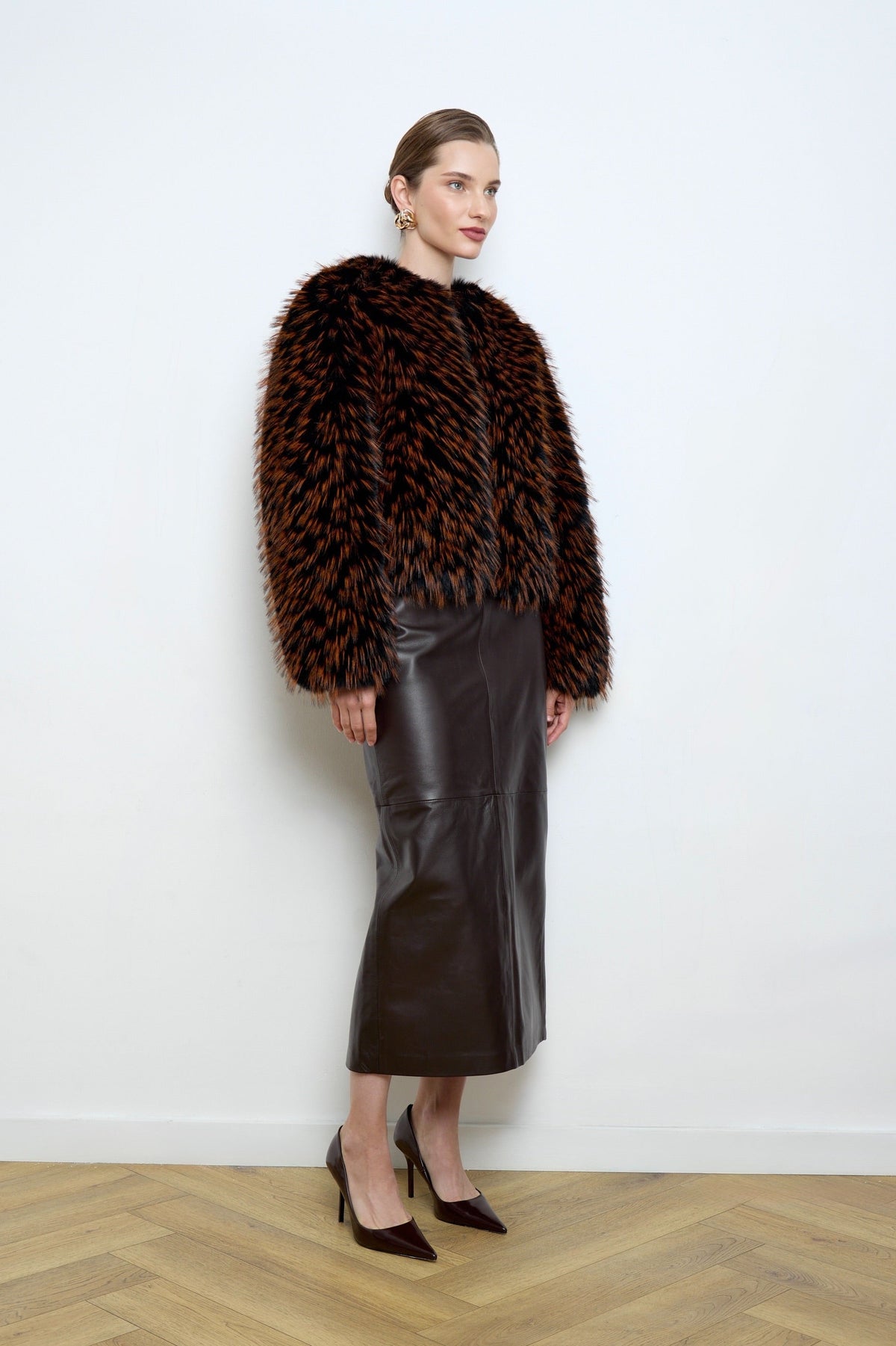 Gilda Bronze Raccoon Faux Fur Bomber