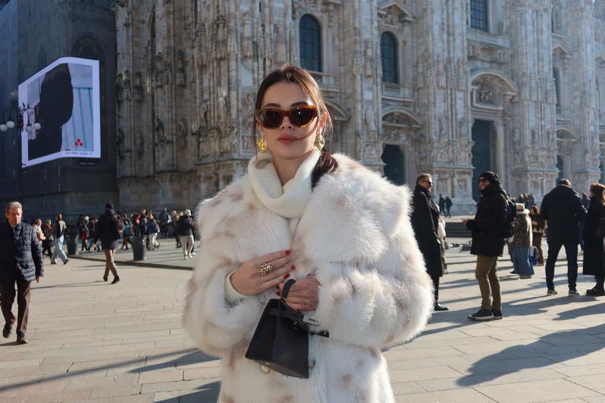 Bea Snow Hare Faux Fur Coat