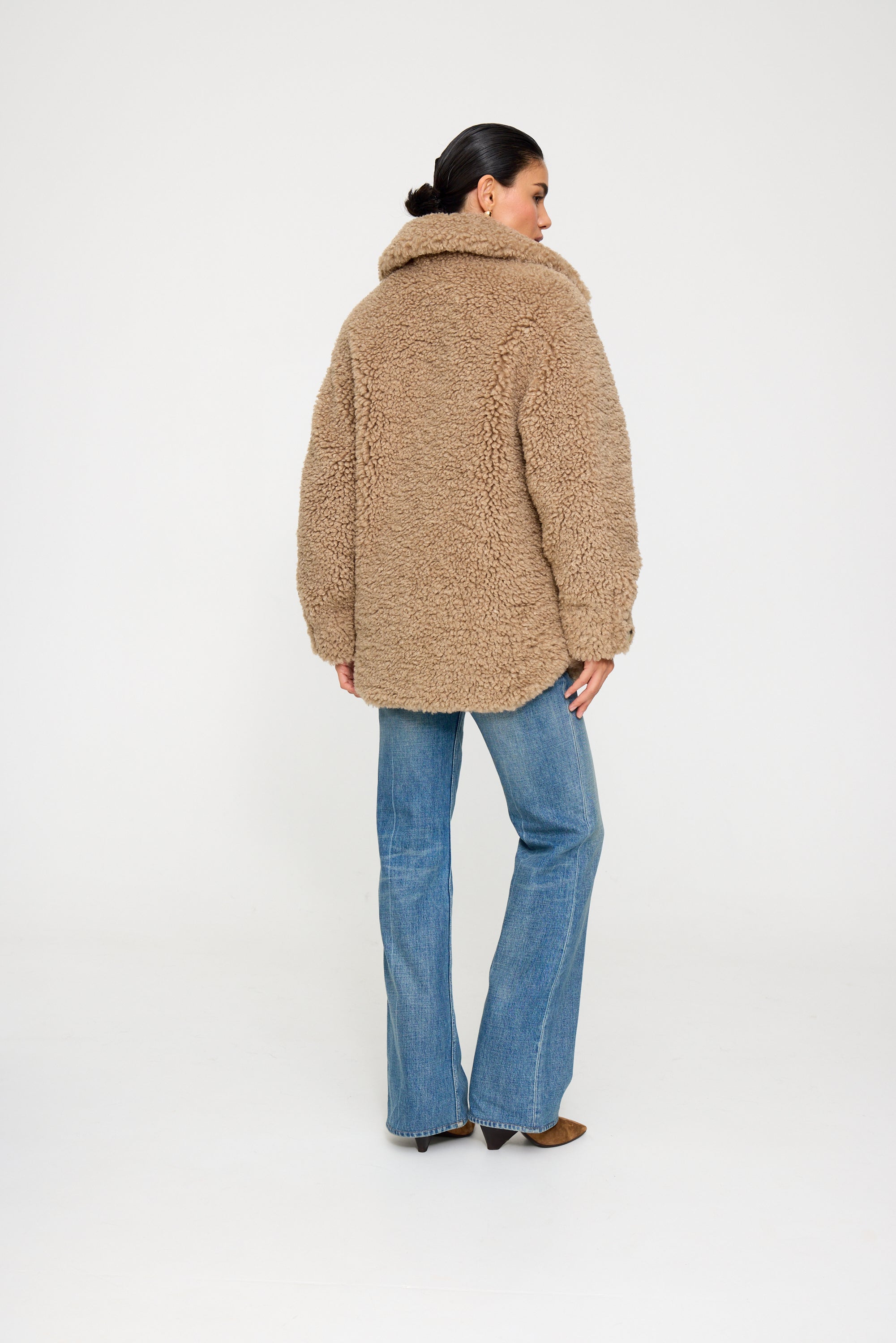 Valery Beige Shearling Faux Fur Coat